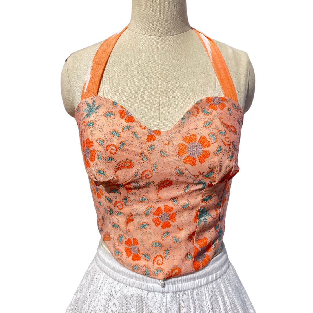 Tangerine Reversible Corset top