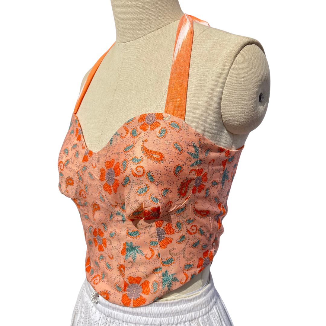 Tangerine Reversible Corset top