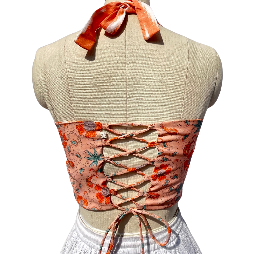 Tangerine Reversible Corset top