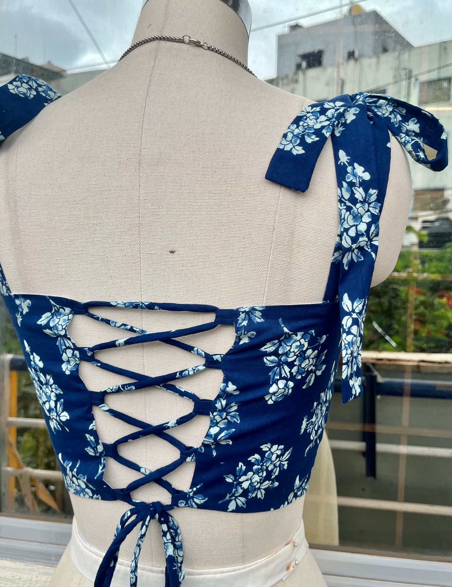 Indigo Bloom Corset top