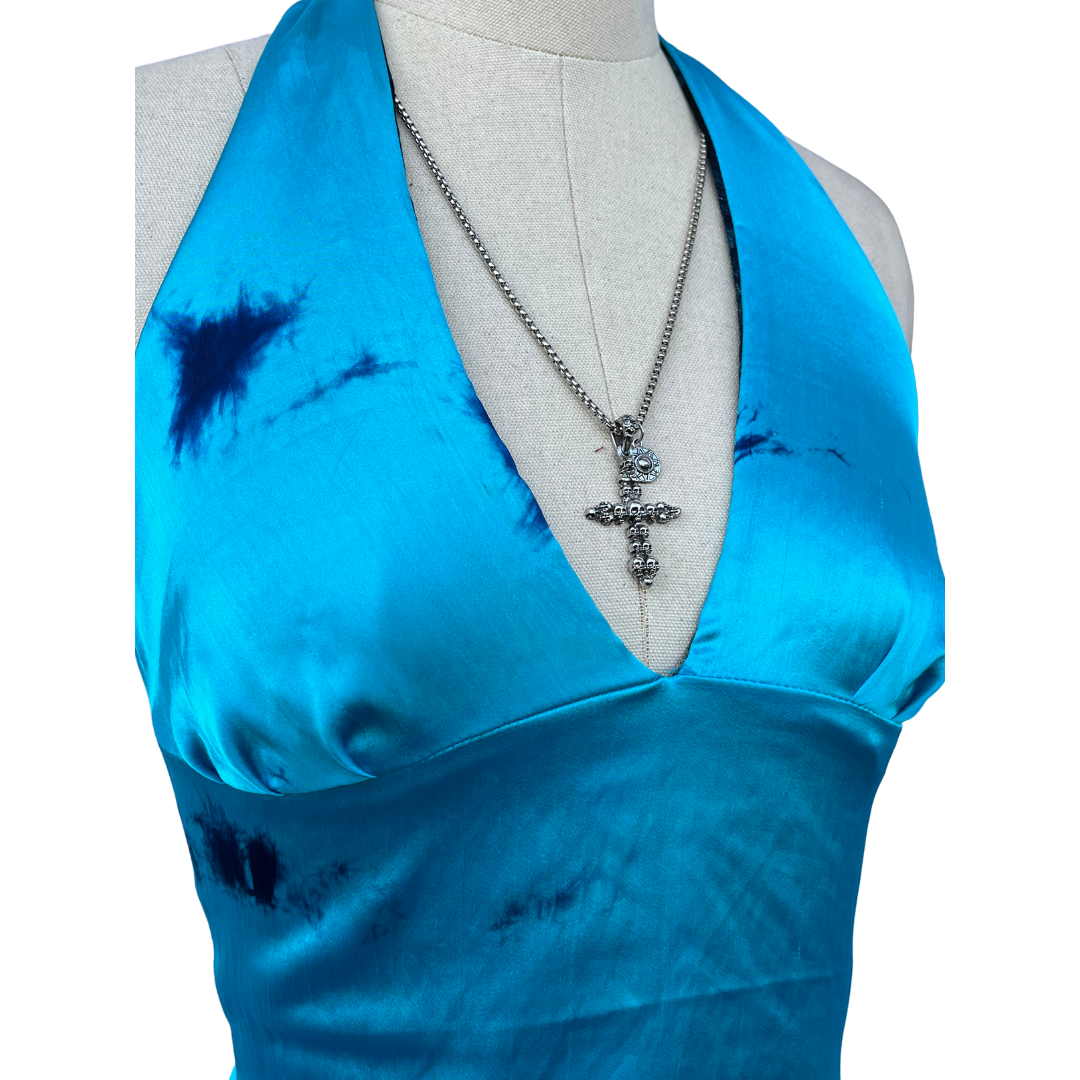 Blue Satin Dreams GEET Halter Top