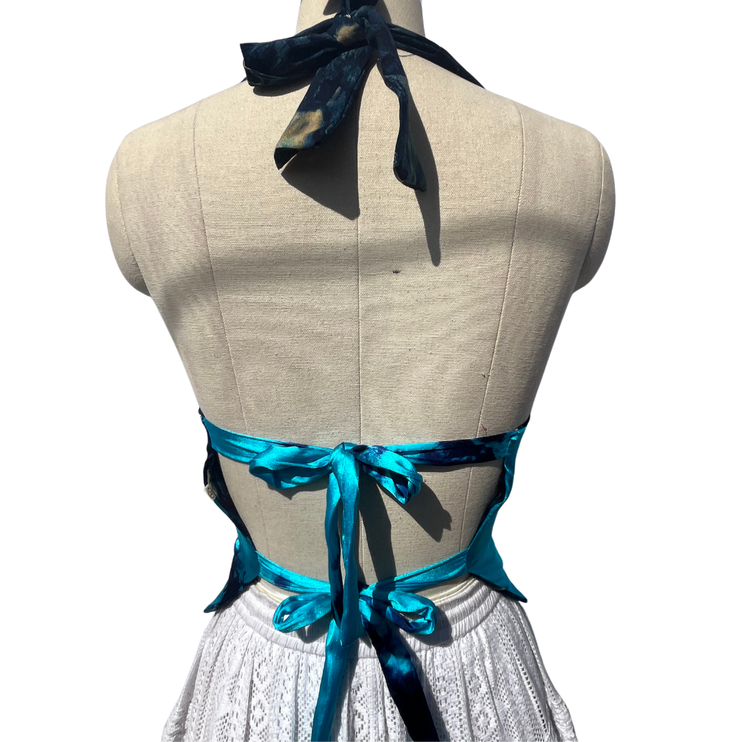 Blue Satin Dreams GEET Halter Top