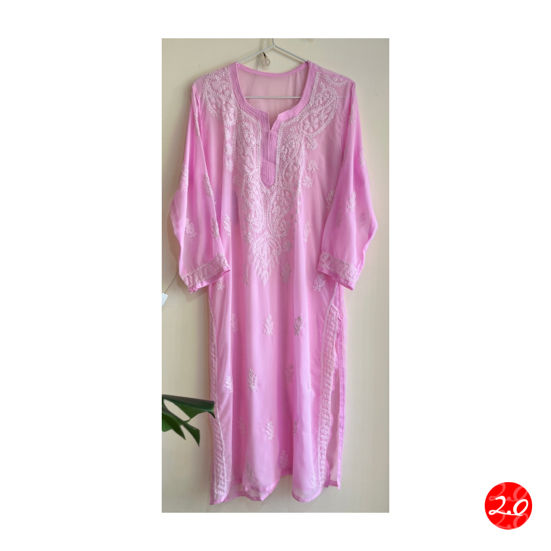 Baby pink Chikankari Kurti