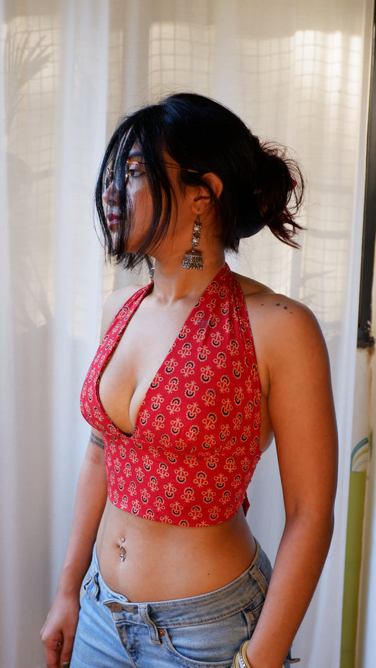Ajrakh II Reversible Halter Top