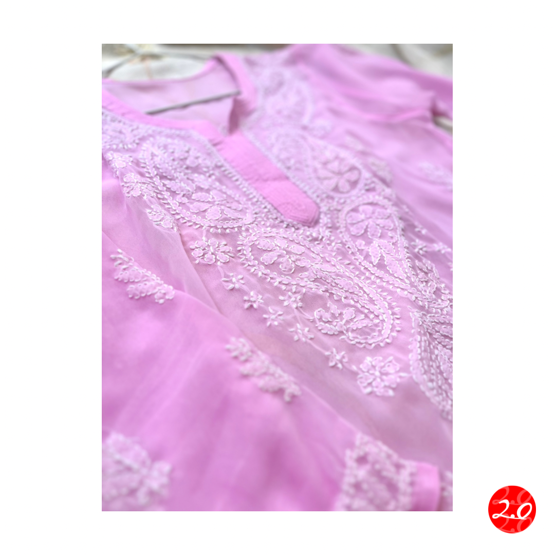 Baby pink Chikankari Kurti