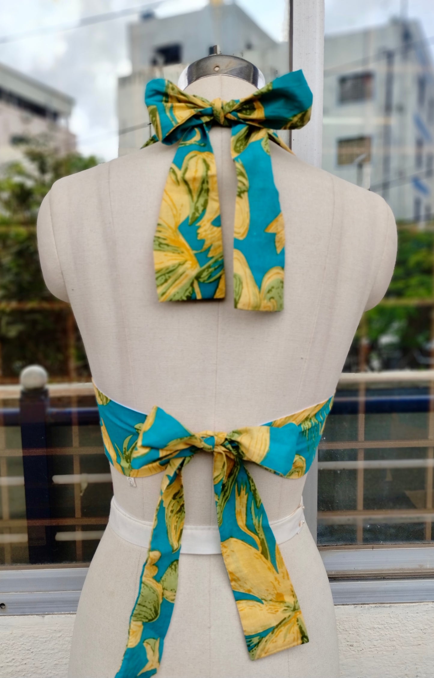 Tropical Bloom Crop Halter Top