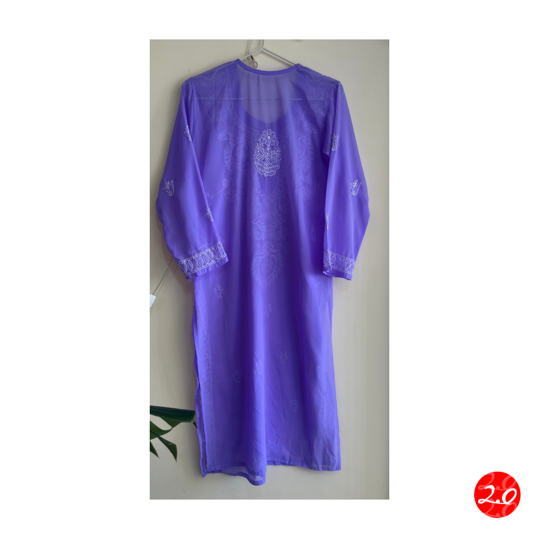 Lilac Chikankari Kurti
