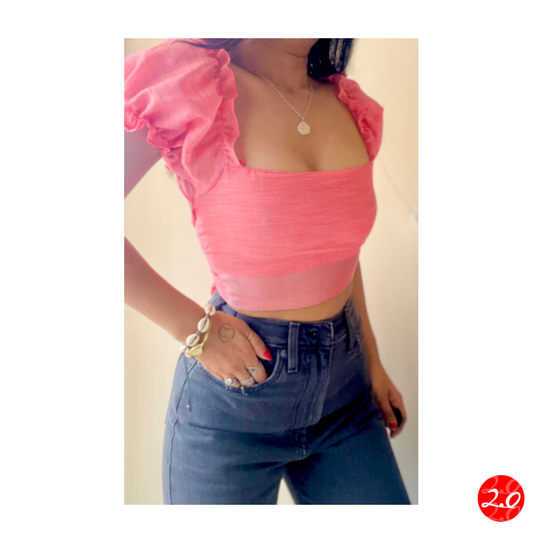 Fuchsia Puff sleeve Top
