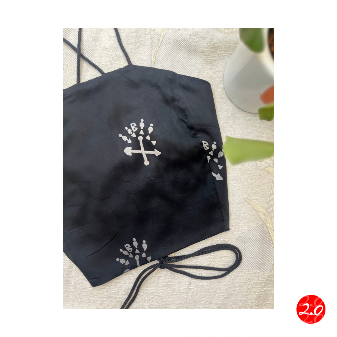 Satin black crop top