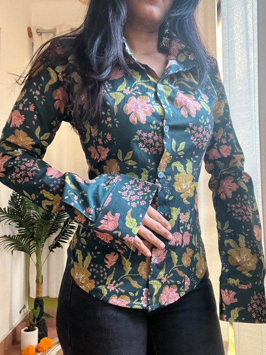 Forest flower sculpted shirt