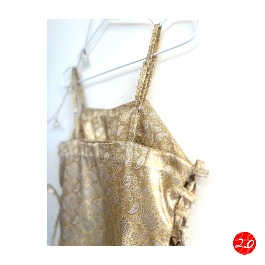 Golden paisley Strap Kurti