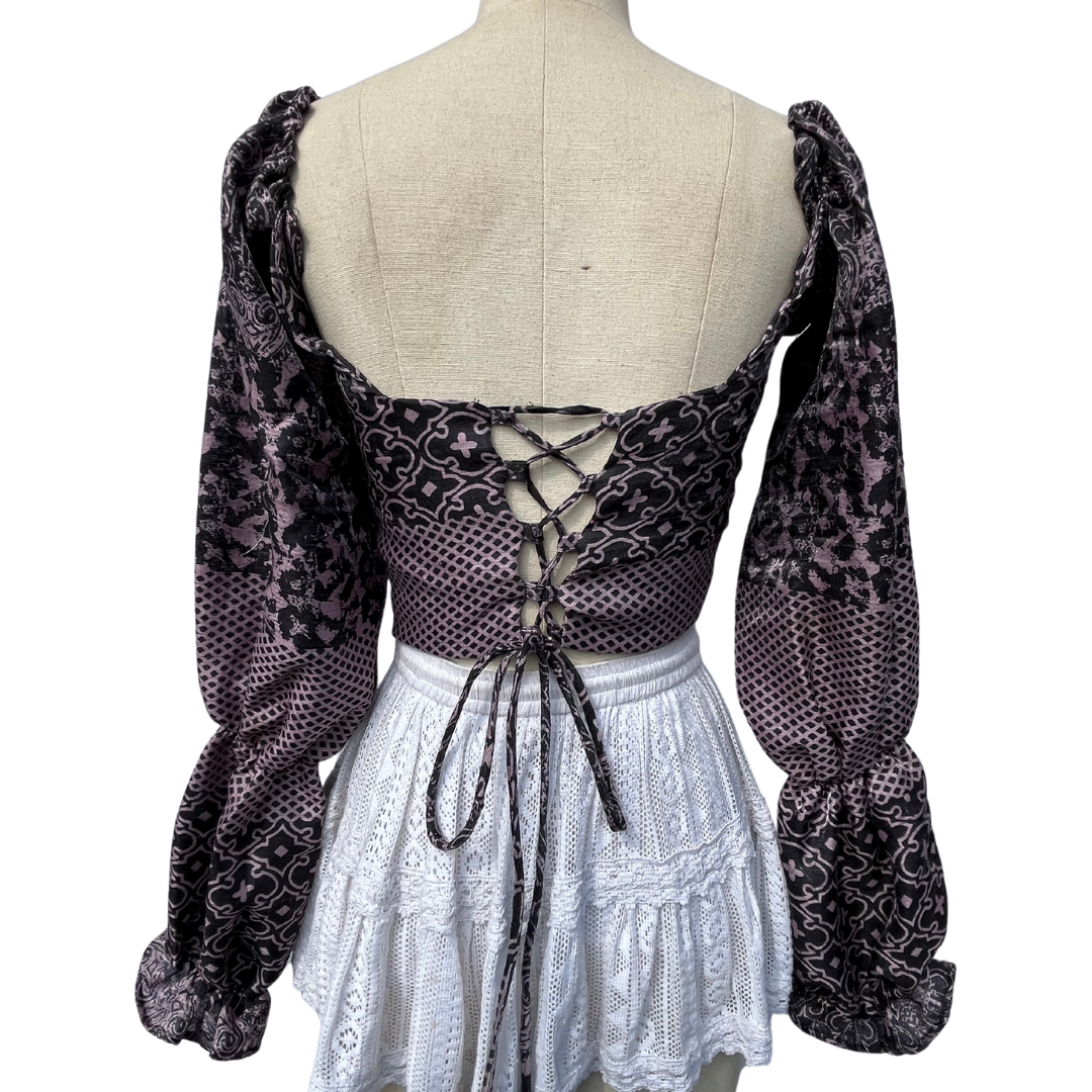 Raven Milkmaid Top