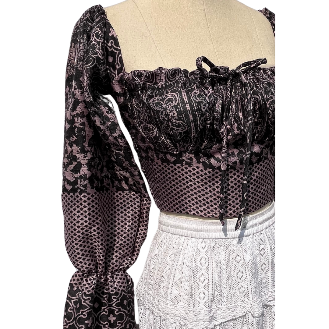 Raven Milkmaid Top