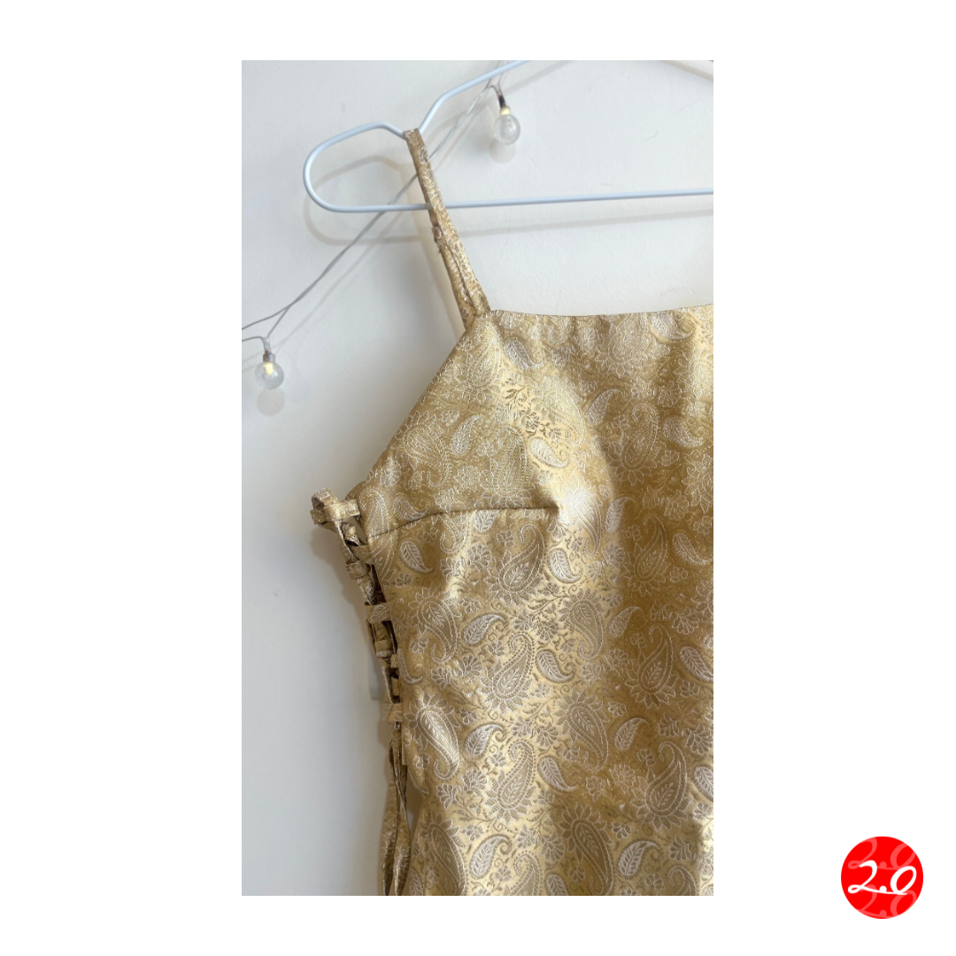 Golden paisley Strap Kurti