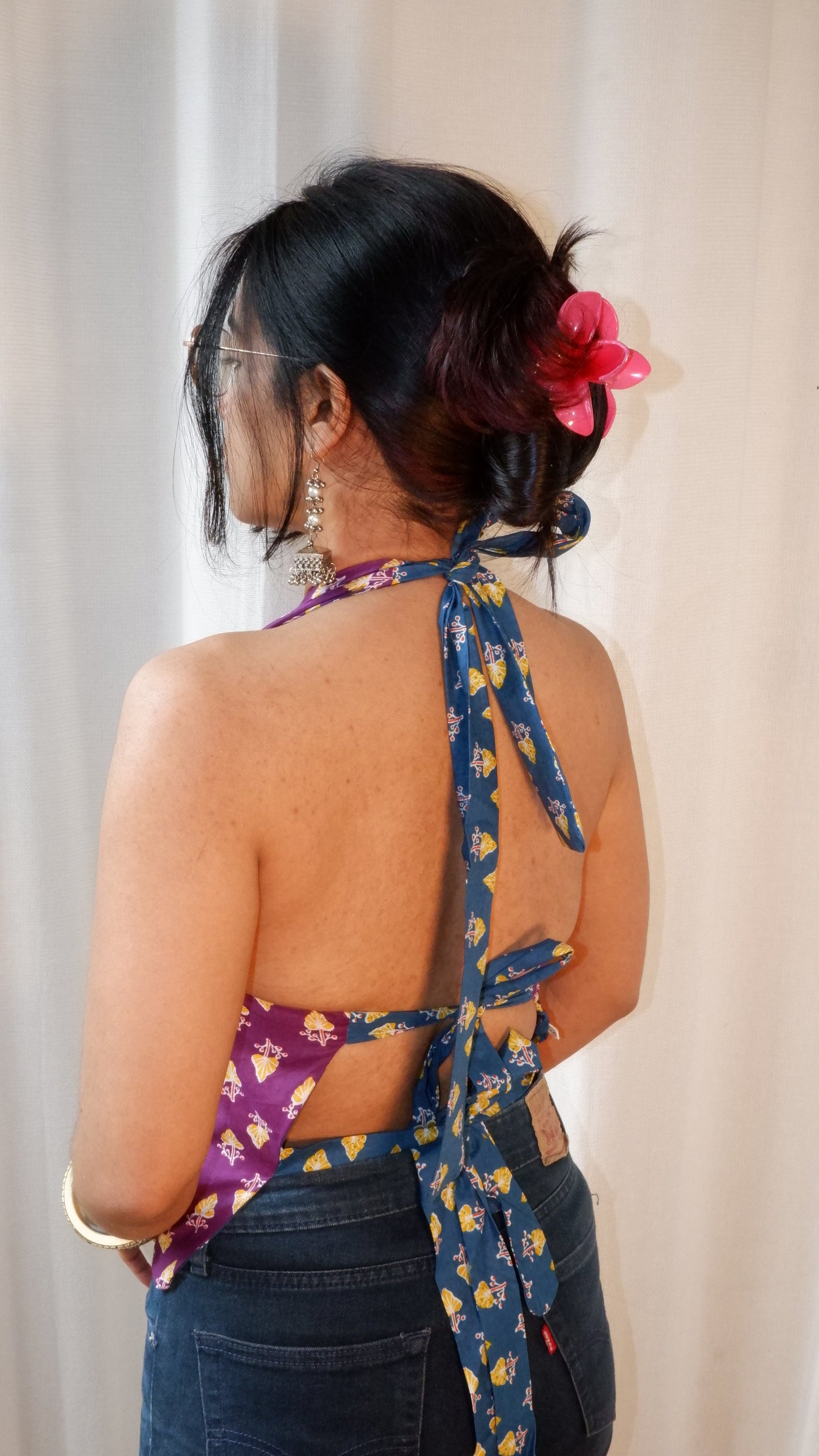 Botanical Blue GEET Halter Top