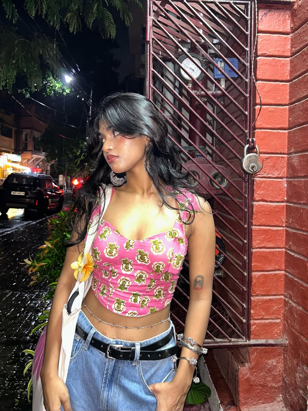 Pink flush corset top