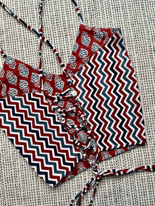 Terracotta tale Backless Crop Top