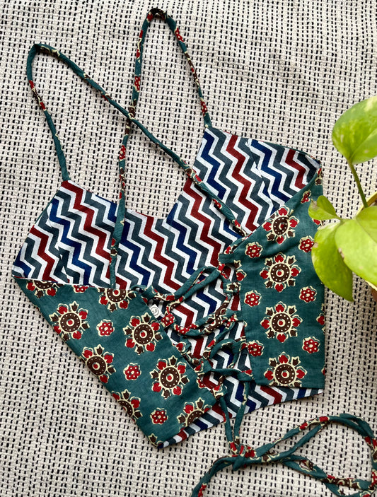 Wildstripe Grove Backless Crop Top