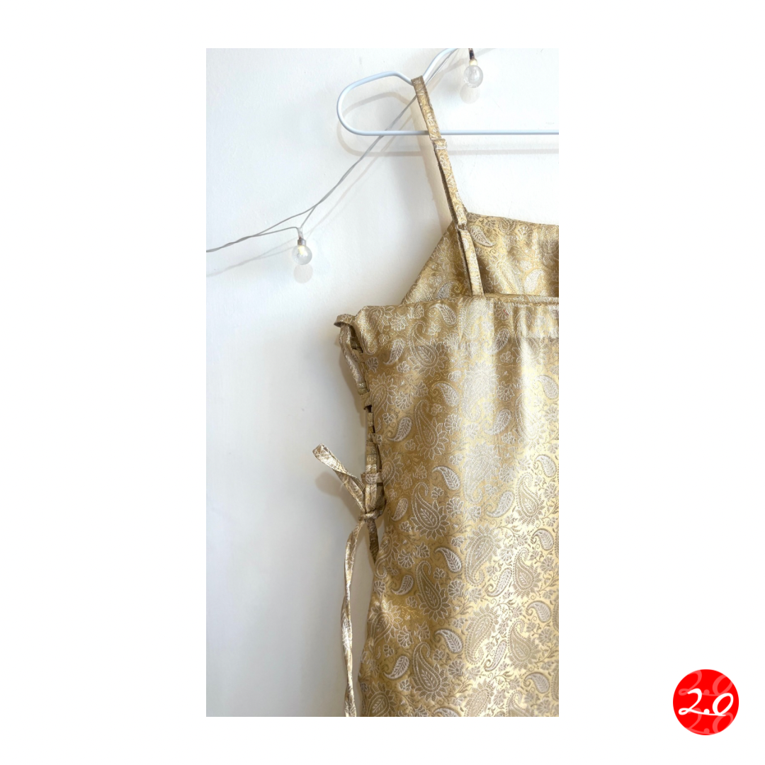Golden paisley Strap Kurti
