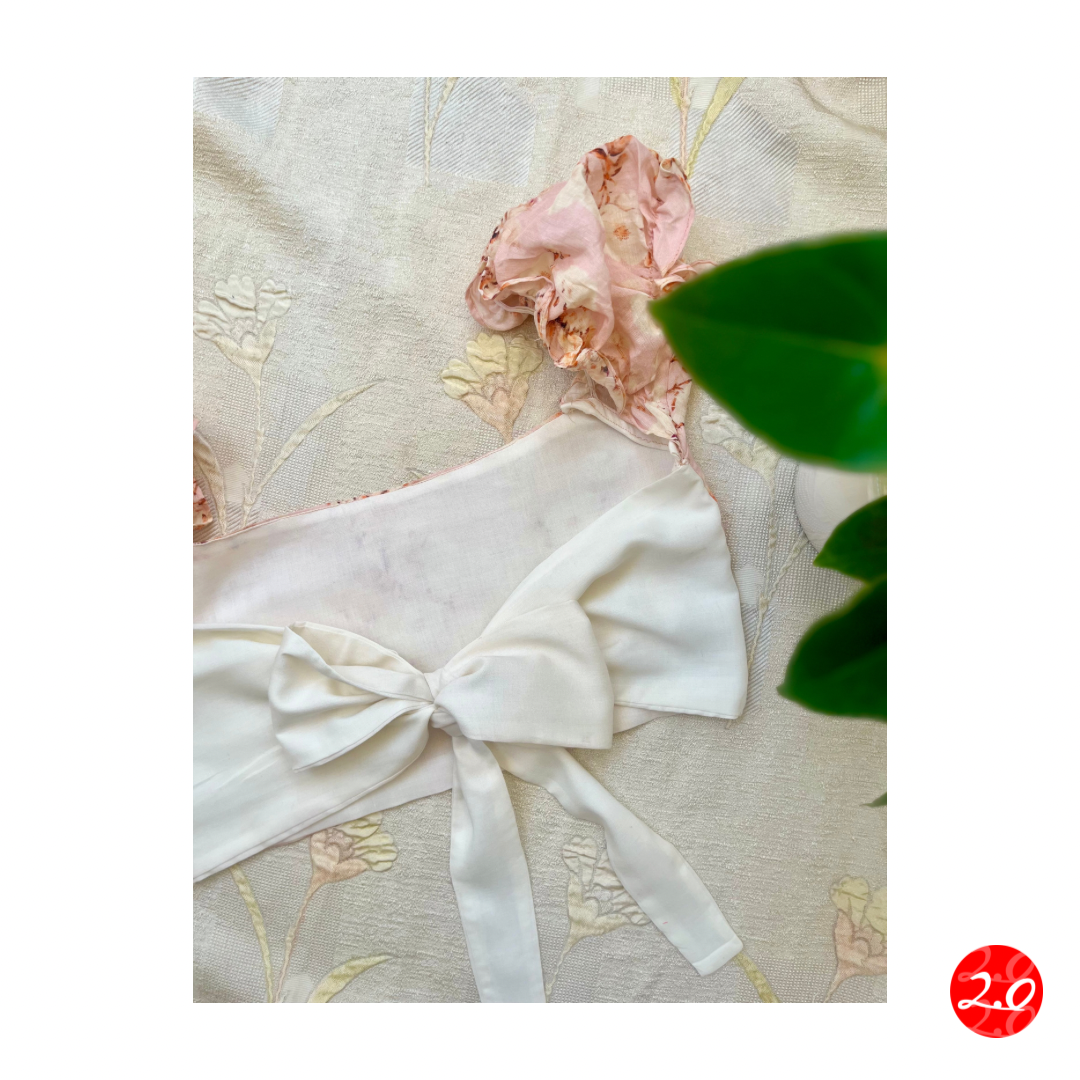 Pink Floral Puff sleeve Top