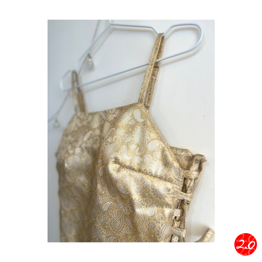 Golden paisley Strap Kurti