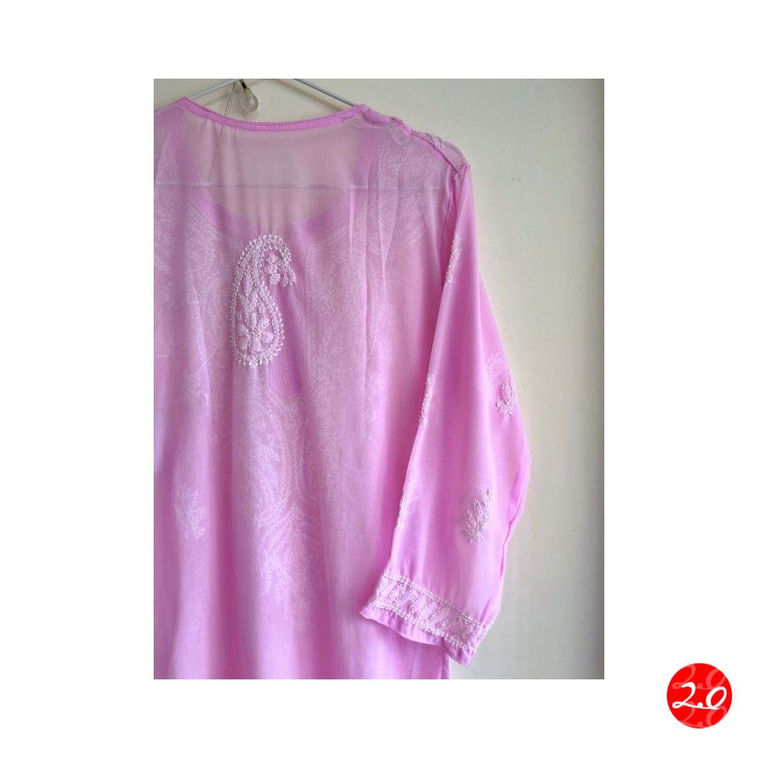 Baby pink Chikankari Kurti