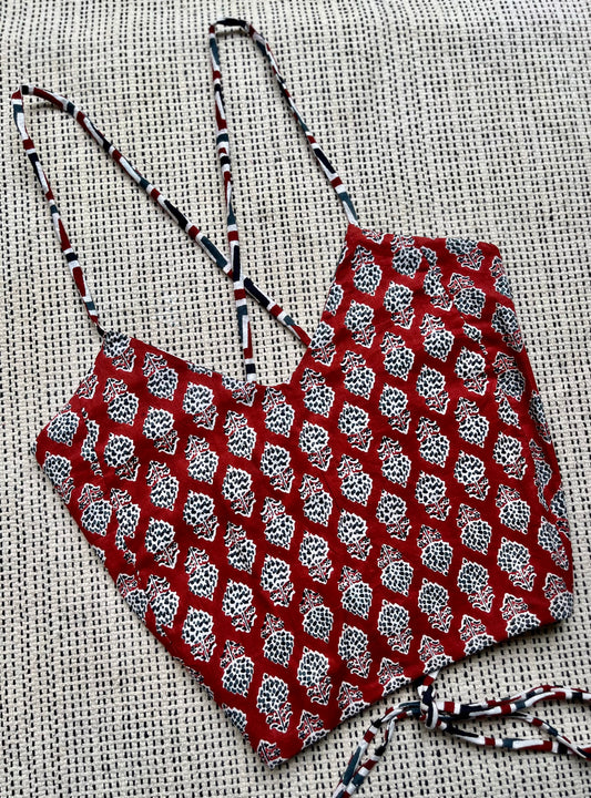 Terracotta tale Backless Crop Top