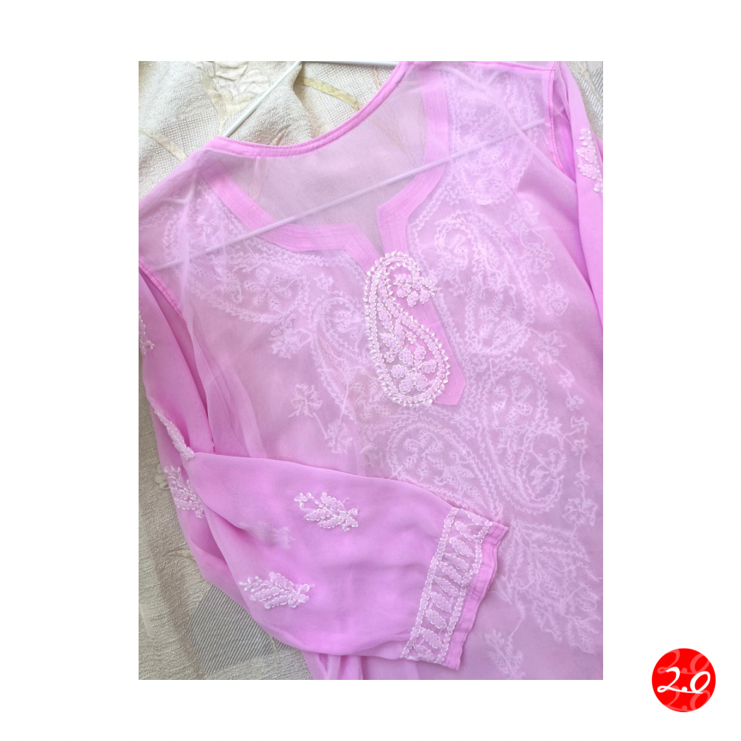 Baby pink Chikankari Kurti