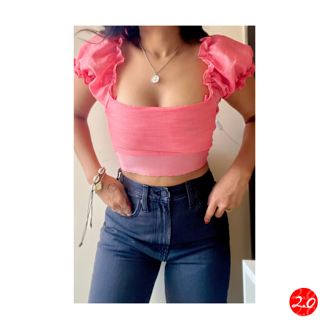 Fuchsia Puff sleeve Top