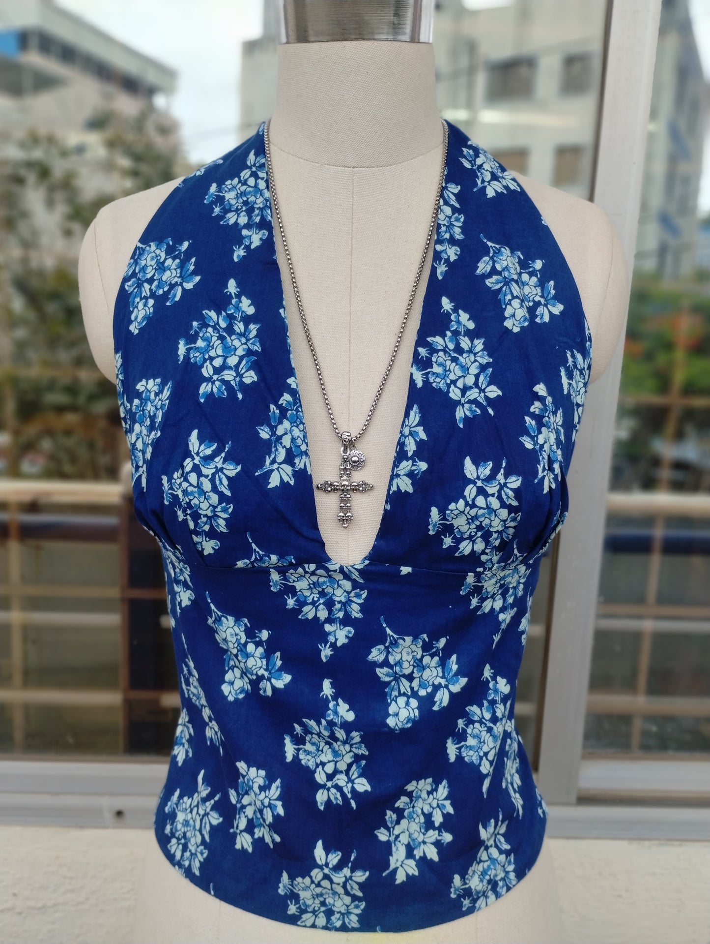 Indigo collage GEET Halter Top