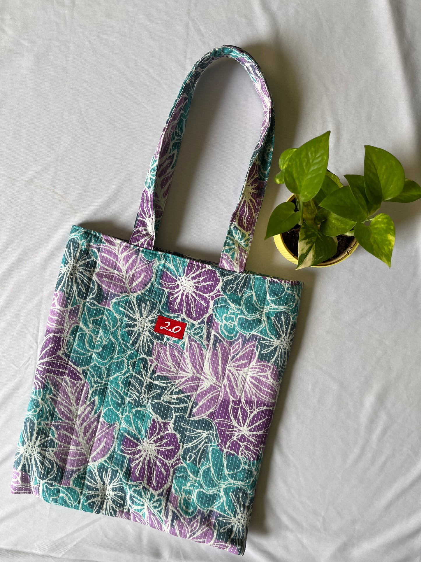 Seafoam Petals Reversible Tote bag