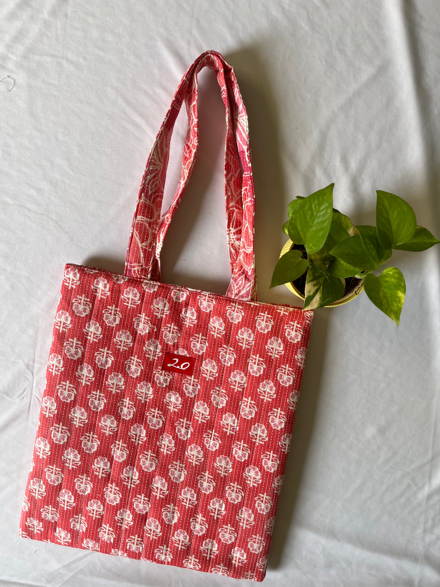 Peach Petals Reversible Tote bag