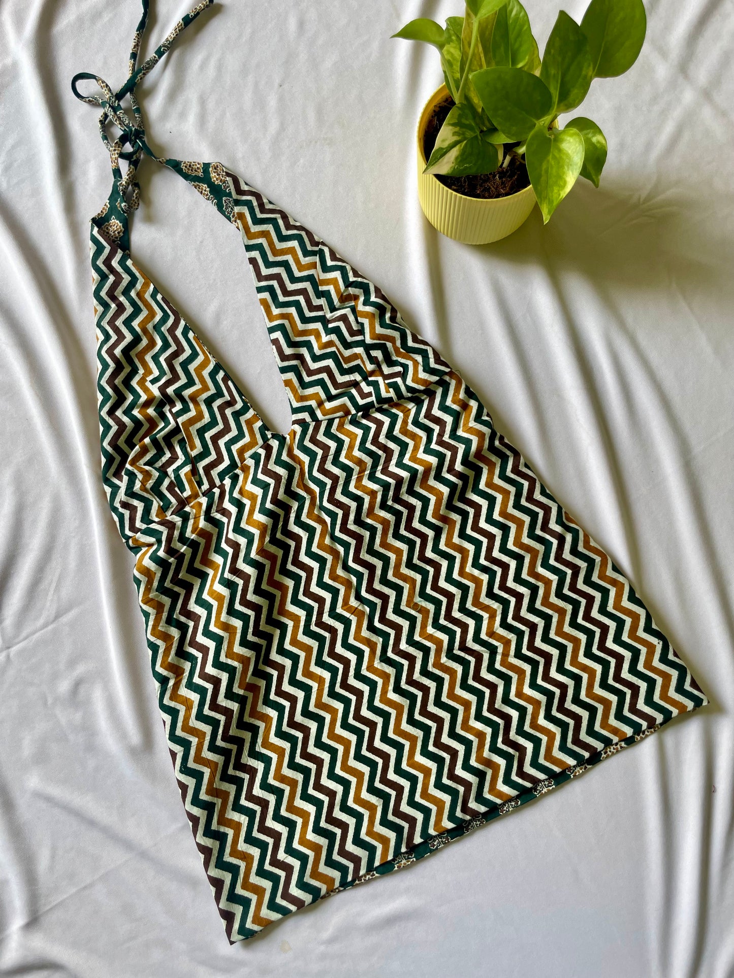 Olive ripple Y2K halter top