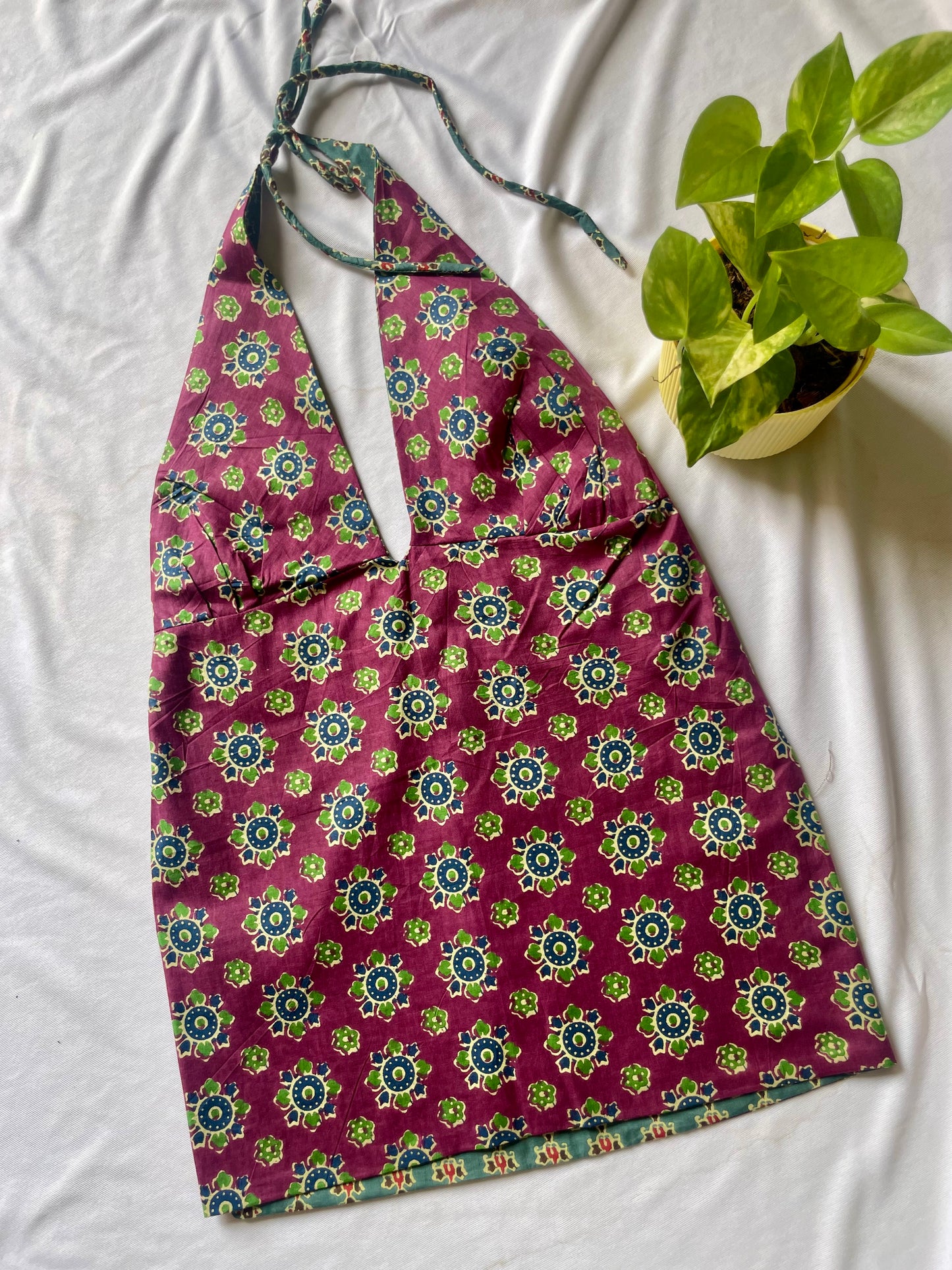 Bloom rush Y2K halter top