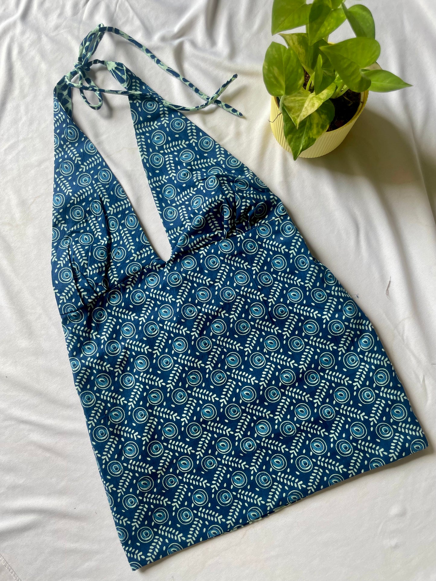 Indigo eco Y2K halter top