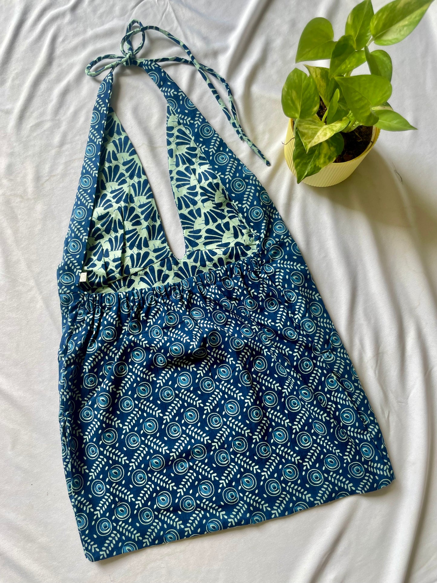Indigo eco Y2K halter top