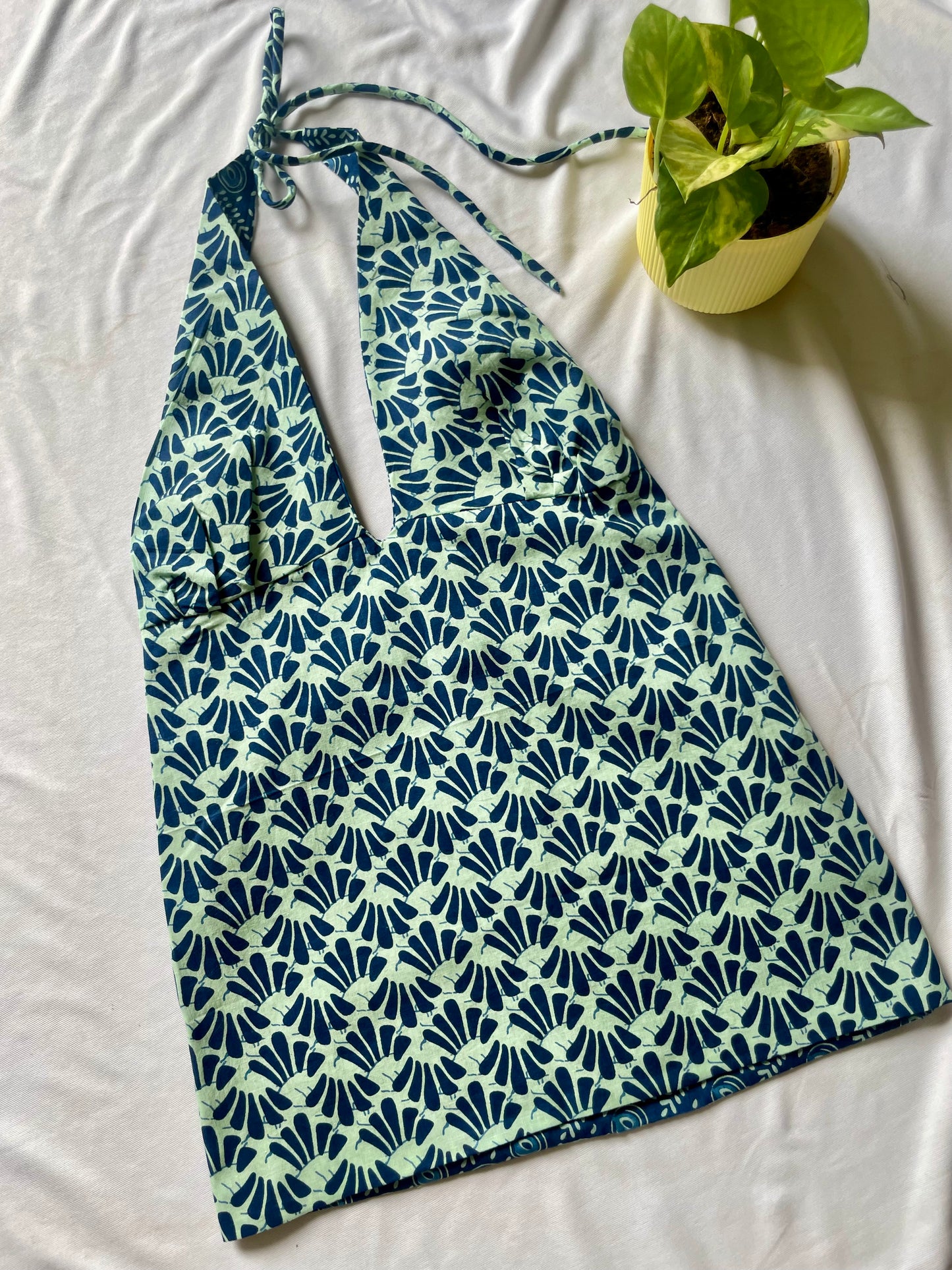 Indigo eco Y2K halter top
