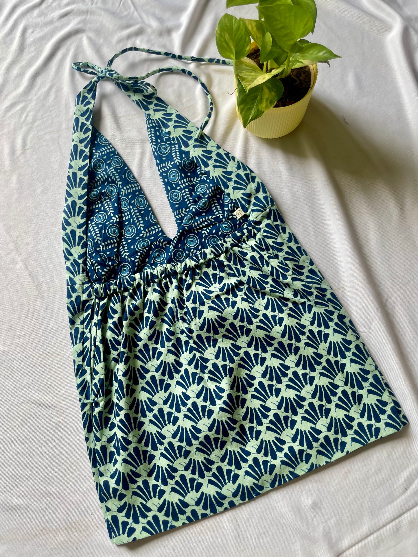 Indigo eco Y2K halter top