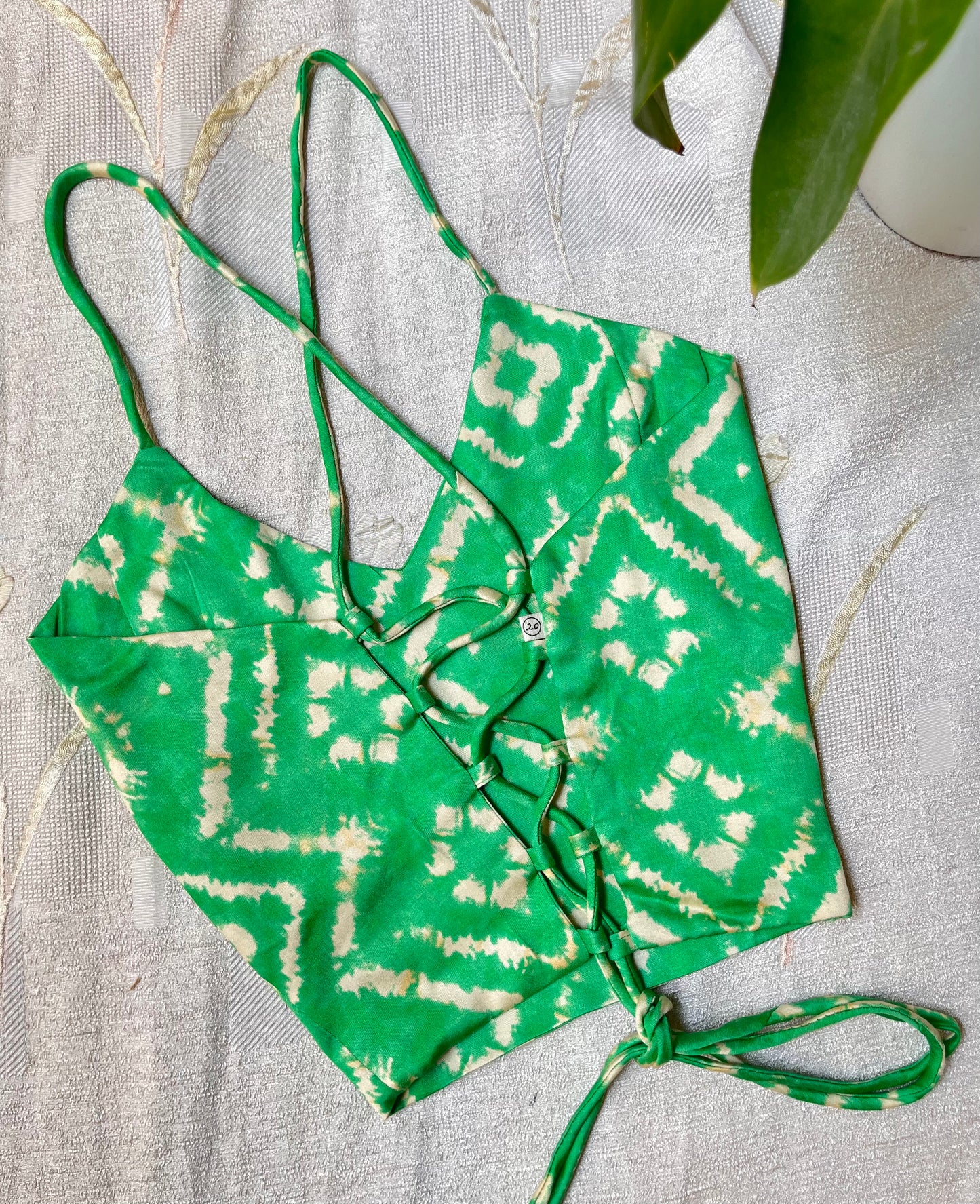 Green Tie Dye Crop top