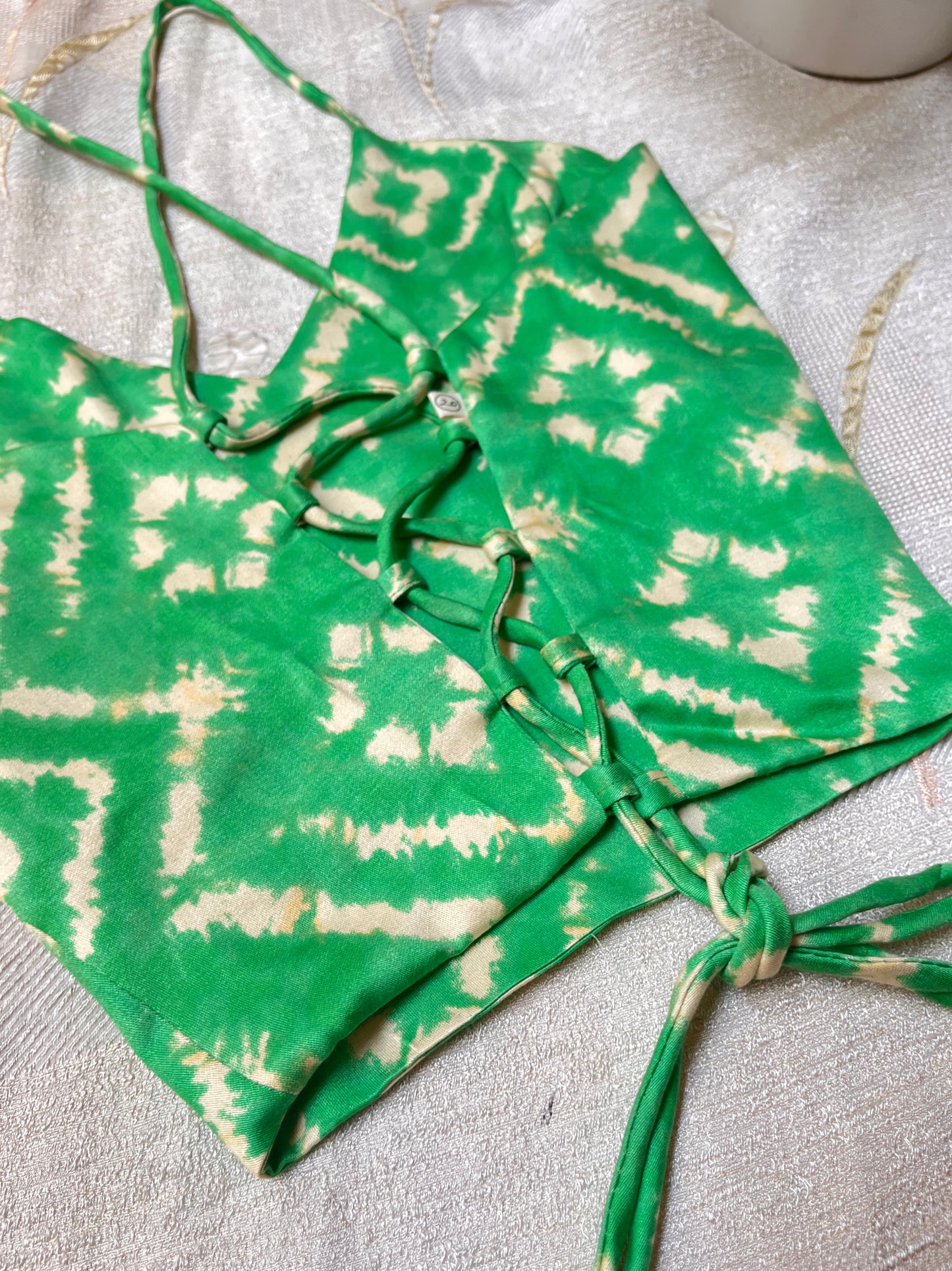 Green Tie Dye Crop top