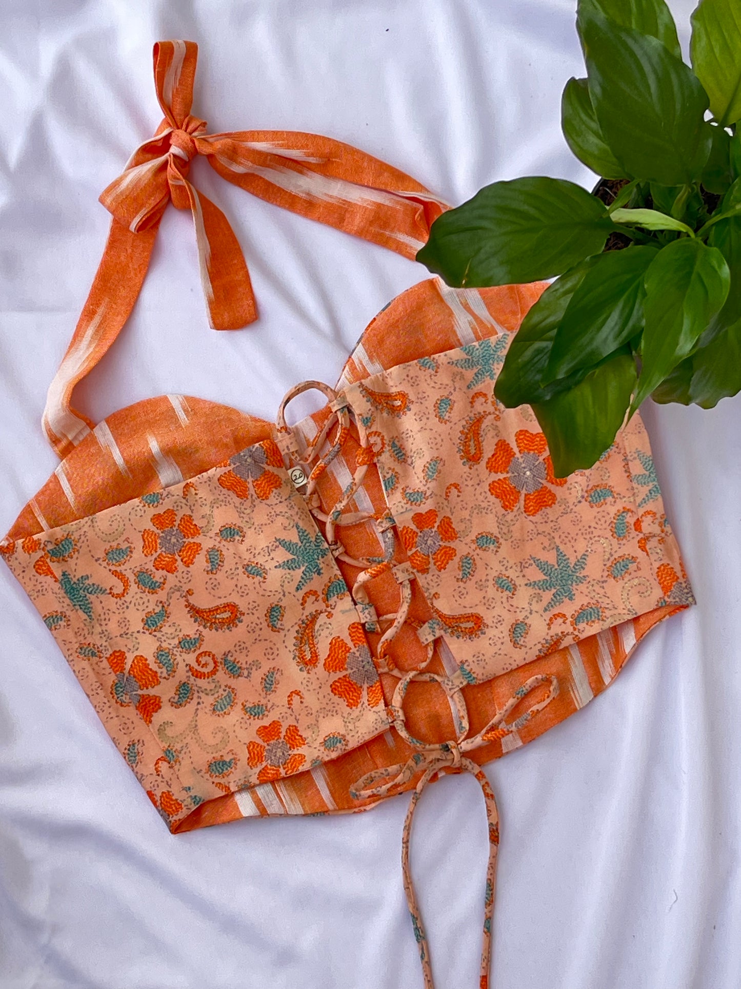 Tangerine Reversible Corset top