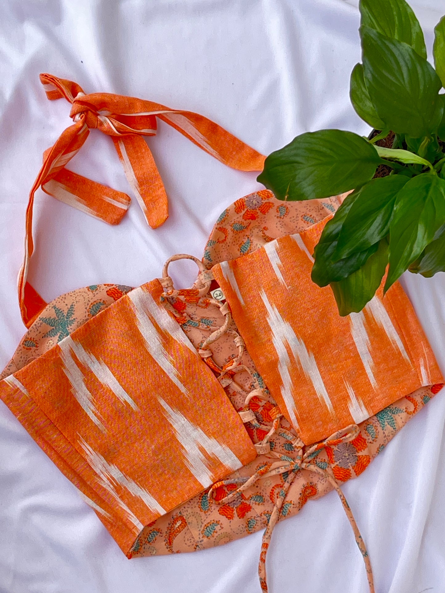 Tangerine Reversible Corset top