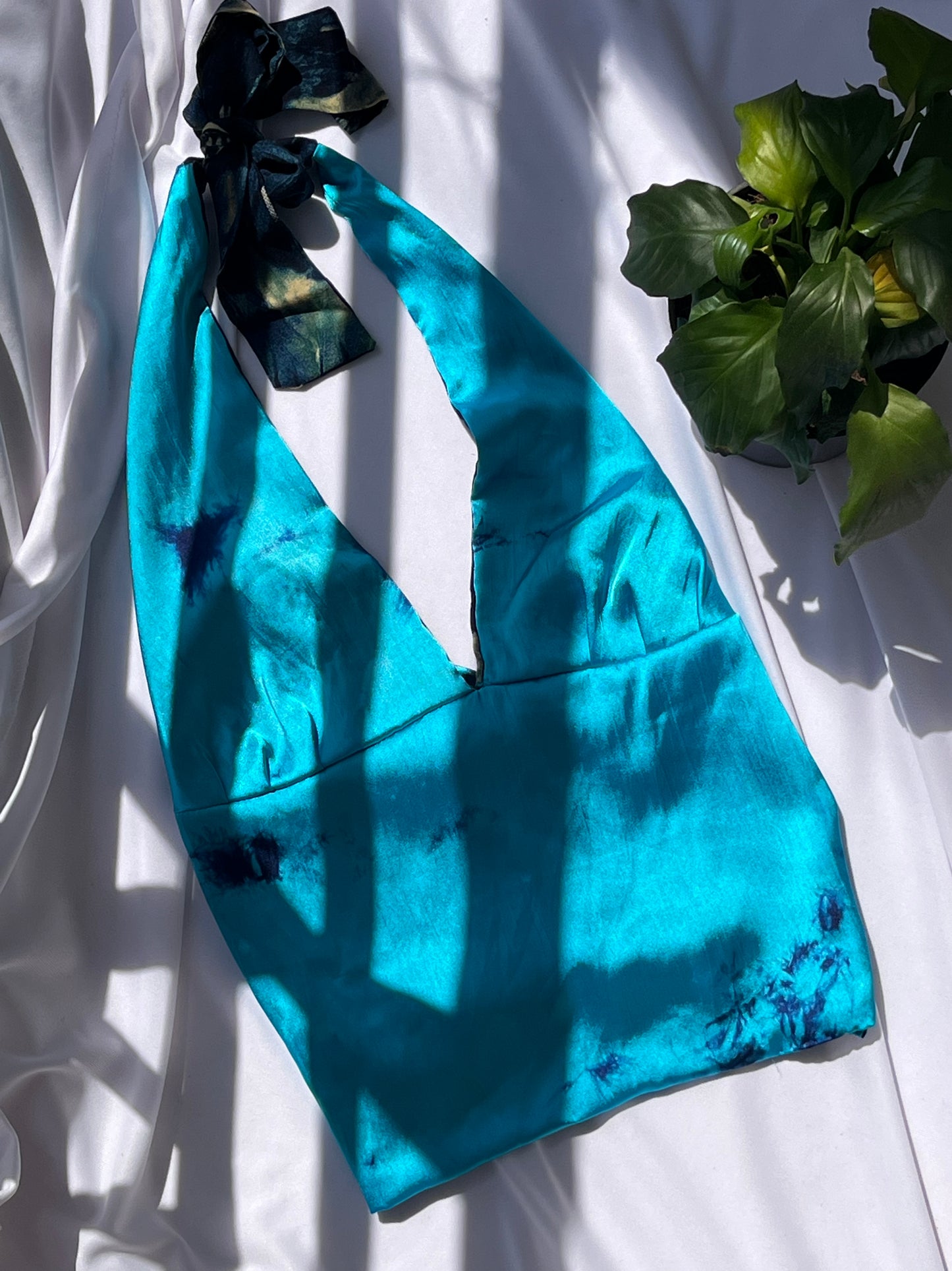 Blue Satin Dreams GEET Halter Top