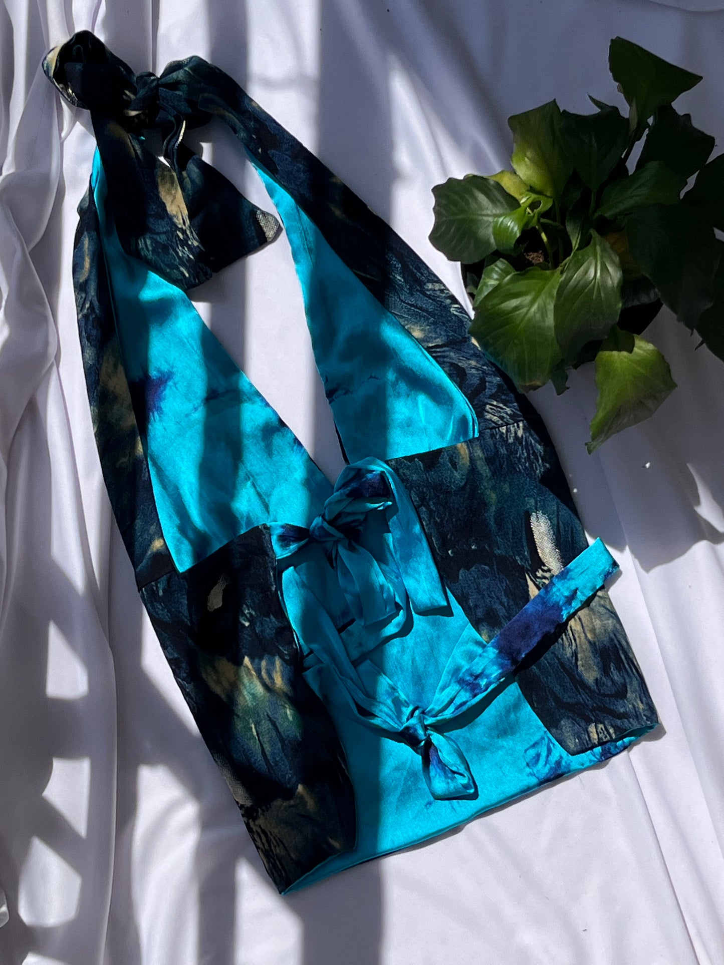 Blue Satin Dreams GEET Halter Top