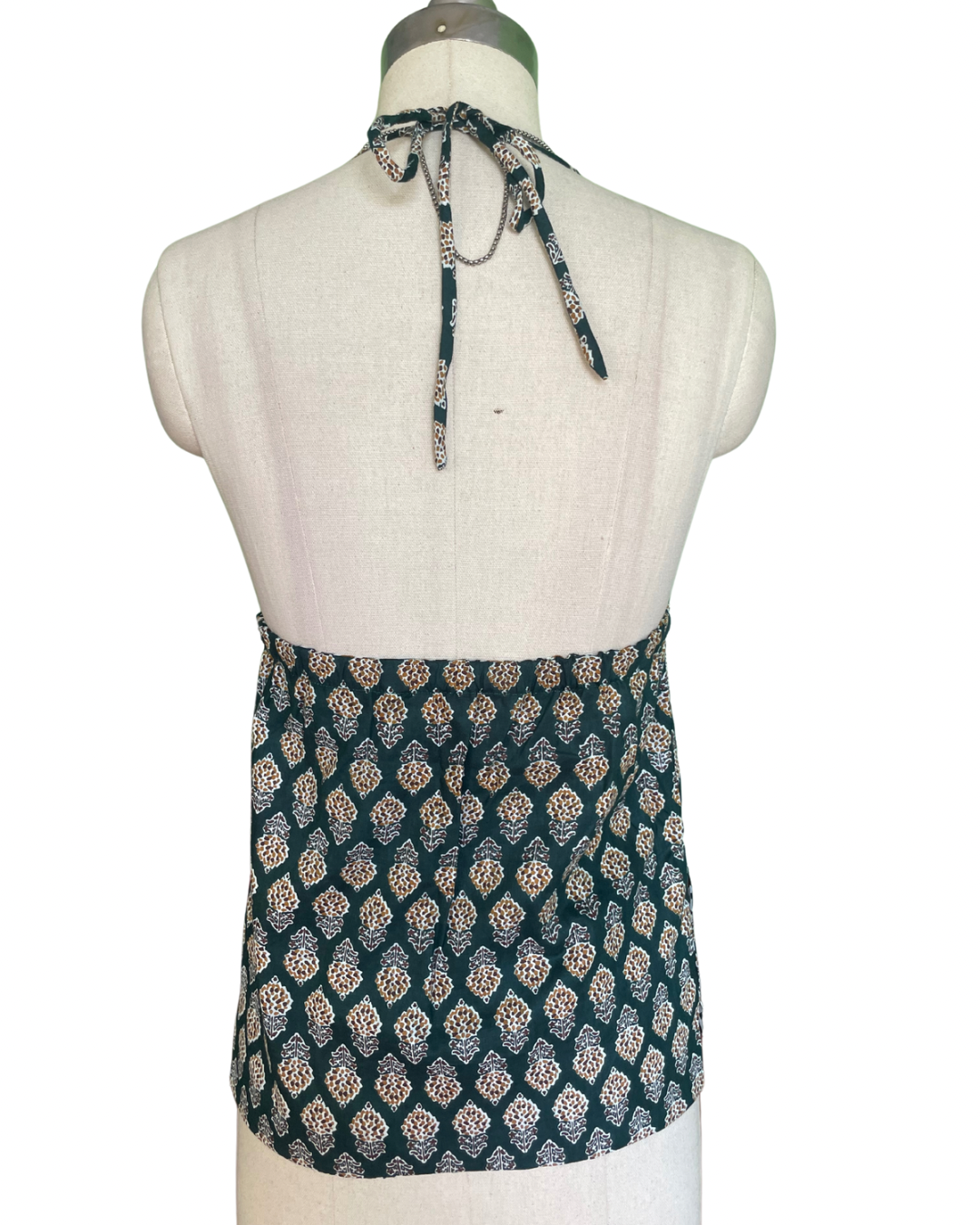 Olive ripple Y2K halter top