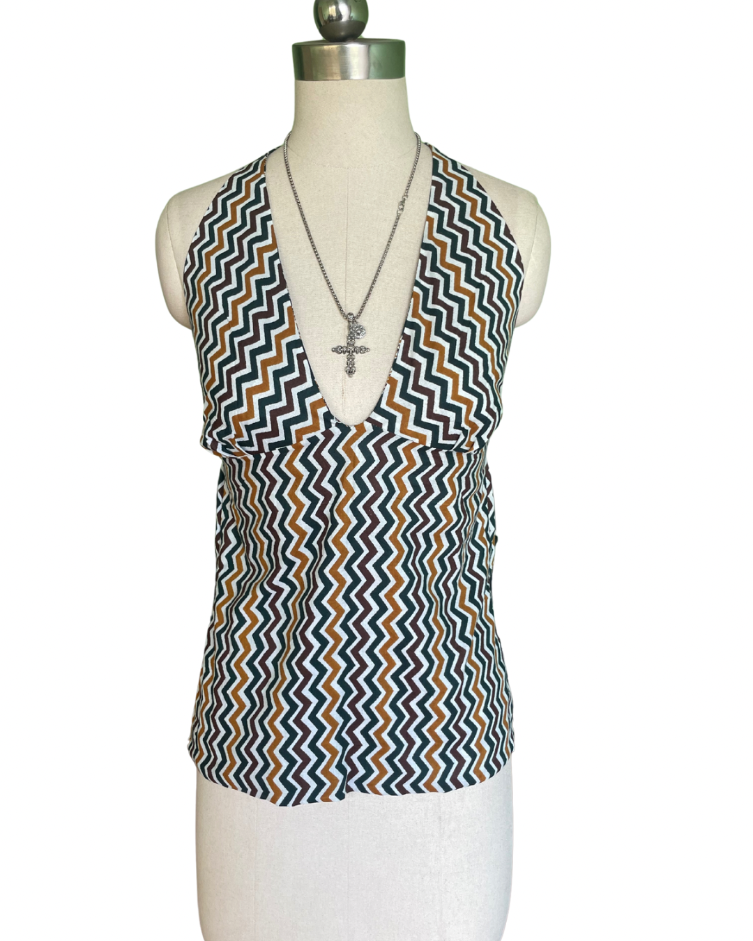 Olive ripple Y2K halter top