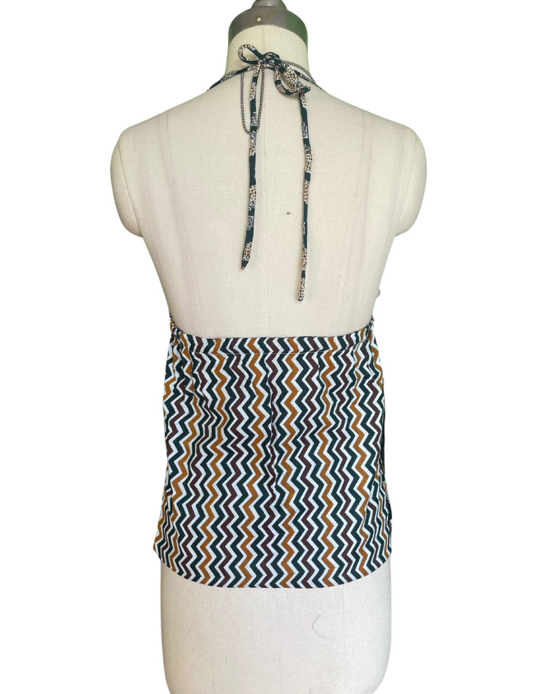Olive ripple Y2K halter top