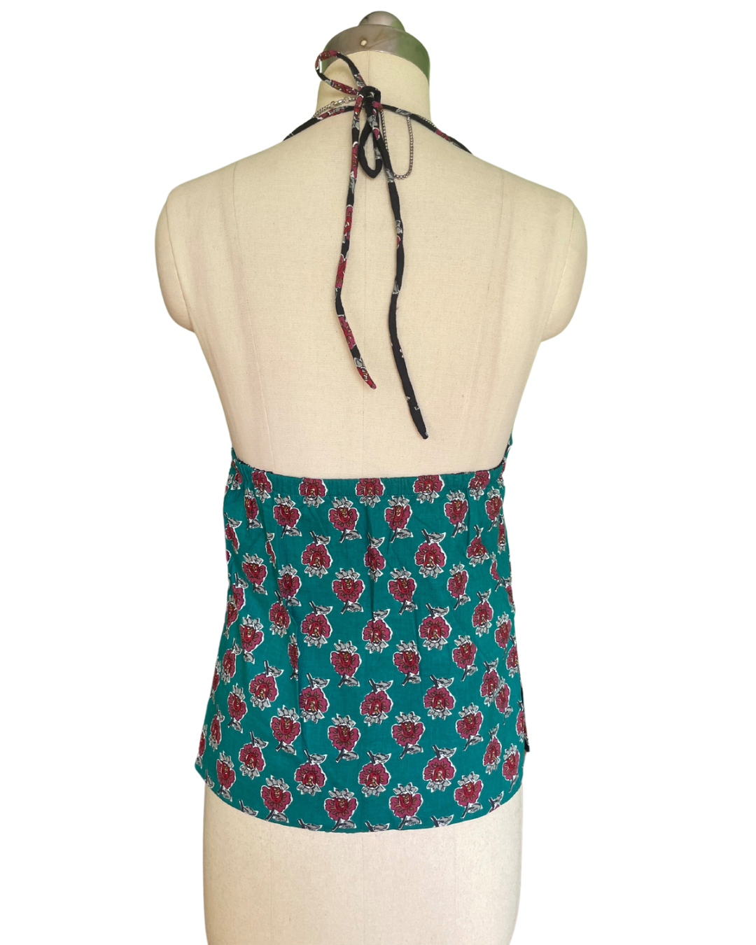 Teal rose affair Y2K halter top