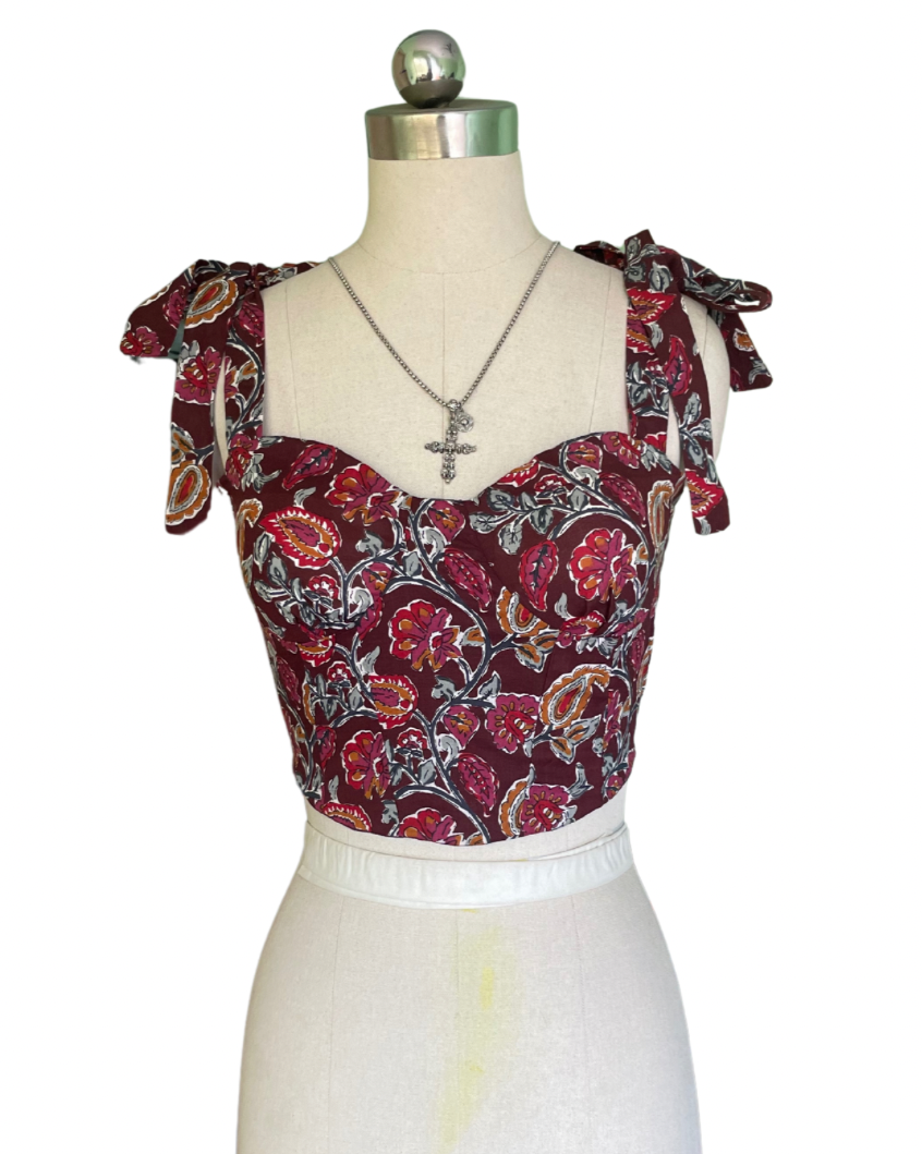 Crimson whim corset top