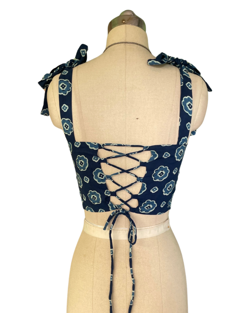 Navy muse corset top